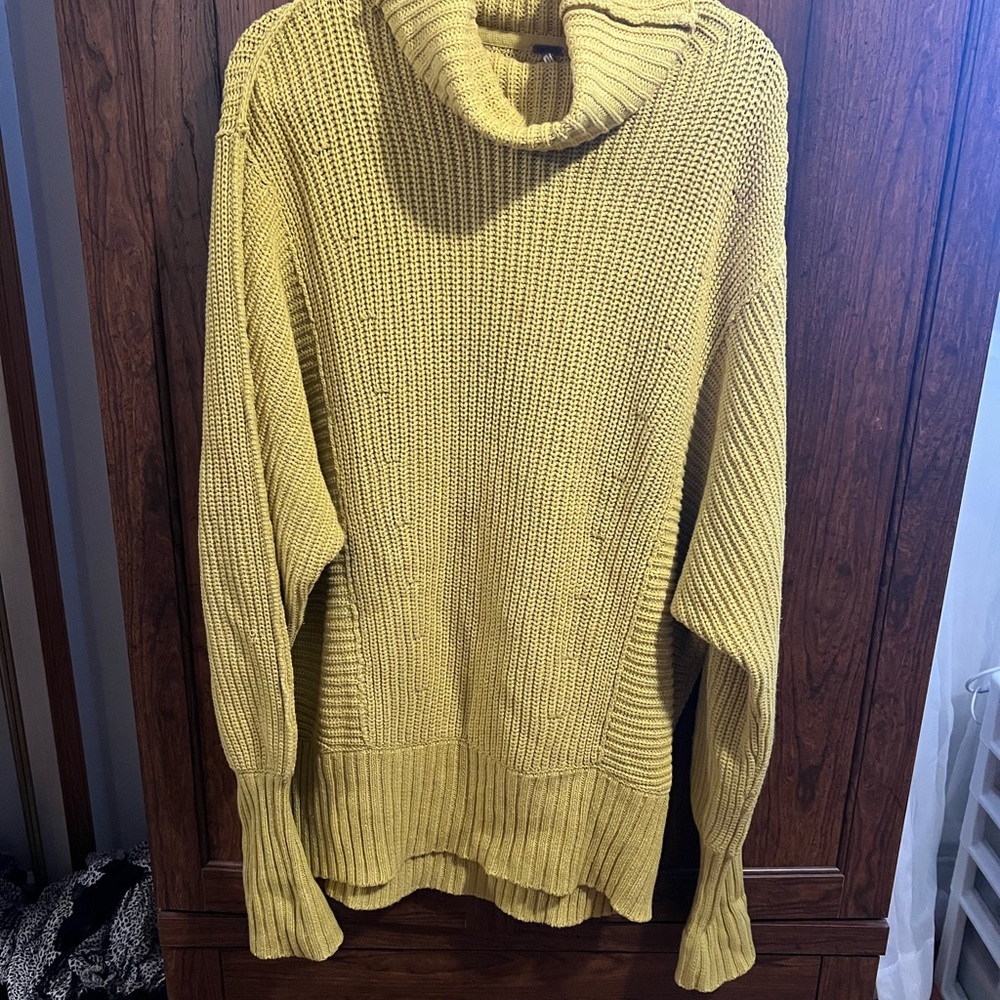 Free People Chunky Knit Cowl Neck Sweater